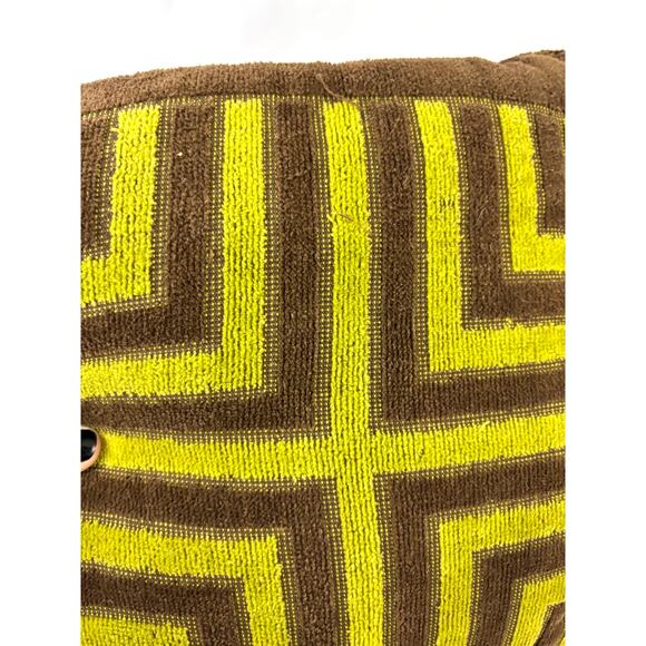 Vintage Yves Saint Laurent Fieldcrest YSL Retro Green Brown Small Pillow - Picture 5 of 10